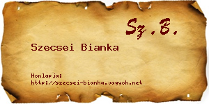 Szecsei Bianka névjegykártya
